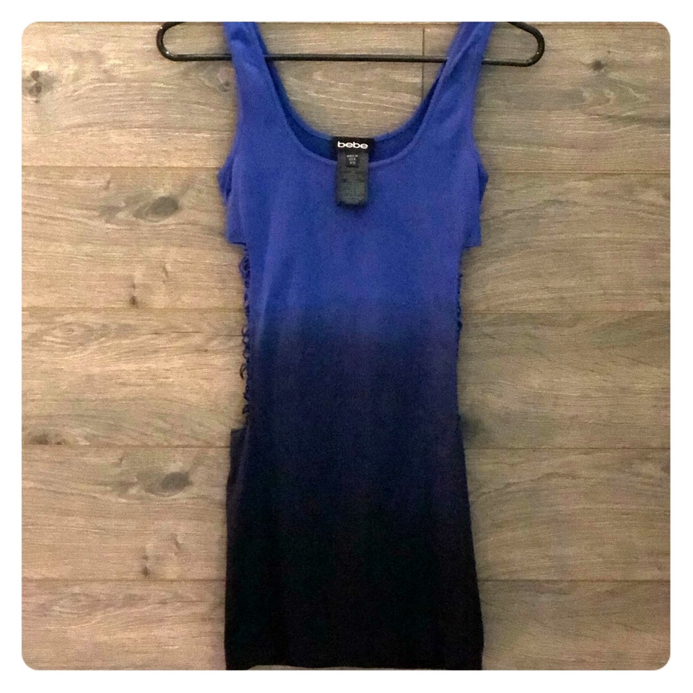 bebe navy blue dress